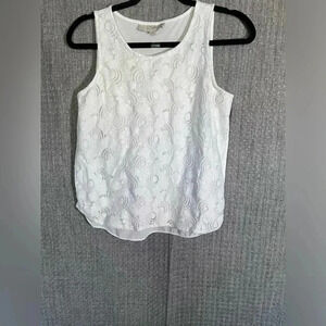 Loft women’s size PM Short sleeve White Blouse